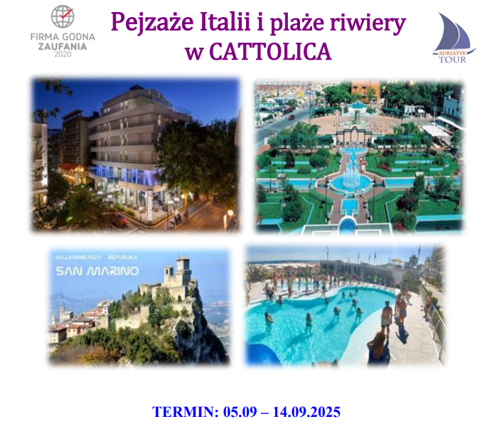 Wycieczka do Włoch dla członków Związku. Termin: 05.09 – 14.09.2025, cena: 3480 zł