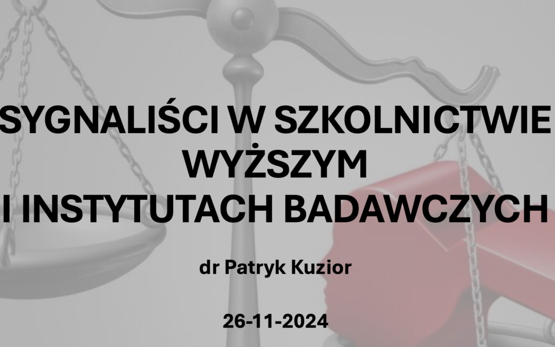 Materiały ze szkolenia dot. Sygnalistów